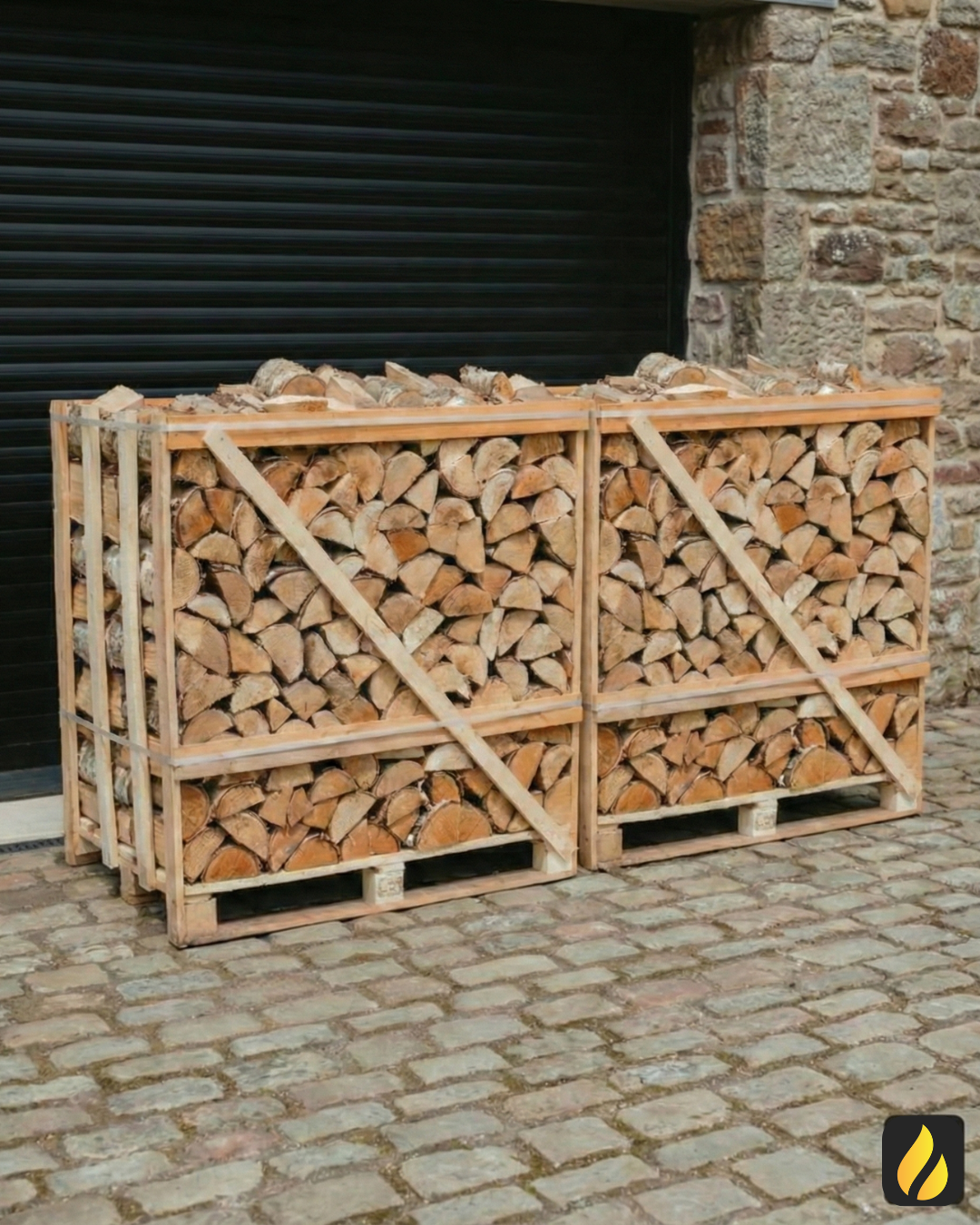 Kiln Dried Birch Firewood - 2 Crate Bundle (800kg)