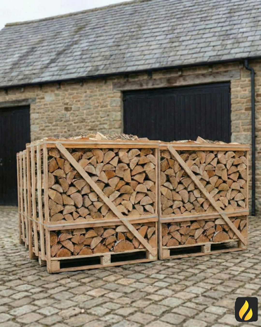 Kiln Dried Oak Firewood - 2 Crate Bundle (900kg)